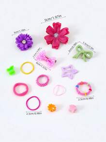 805pcs Girls Colorful Bow Hair Clips, Simple Elastic Hair Bands, Fashionable School Style Hair Accessories, Vibrant & , Suitable For Girls, Birthday Gifts, Party Decorations