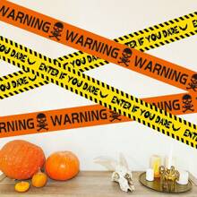 1 pezzo Nastro di avvertimento di Ognissanti, linea di segnaletica di pericolo gialla, per decorazioni interne ed esterne