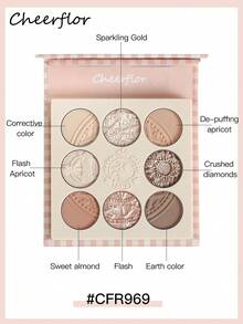 CHEERFLOR 彩妆盘，哑光闪光粉眼影盘，显色度高，持久亮泽闪光眼影，轻盈顺滑，带镜子，高光轮廓腮红粉一体式彩妆盘 - CFR969 - 查看 6