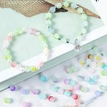 24 Color Glass Beads Kit, 8mm Bracelet Making Set For Adult Women Handmade DIY Jewelry Making