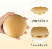 Iron Plate Candle Holder - Gold Candle Holders For Pillar Candles, Set Of 2 Small Candle Tray Pillar Candle Holder Plate Metal Candle Stand For Coffee Table Decor, Wedding, Party, Home Decor - 金色 - 查看 8