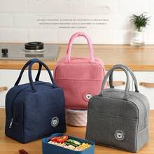 2/1pc Bear Label Insulated Lunch Bag, Large Capacity Reusable Lunch Tote Bag, Waterproof, Portable Design, Suitable For School And Office - Keep Food Fresh And Delicious, Lunch Bag, Tote Bag, Kitchen Picnic Food Insulated Bag, Back To School Season Student Supplies, Makeup Storage Bag, Travel Portable Bag, Portable Handbag, Pink Storage Bag.