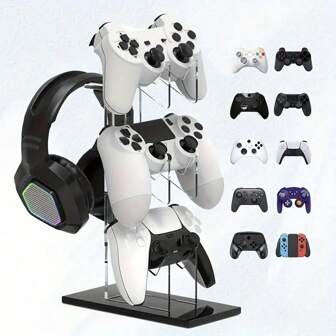 1 pièce Support universel en acrylique pour casque, support de bureau amovible, compatible avec la manette de jeu /Switch et le casque