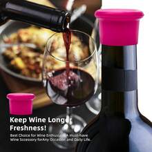 1 PC Silicone Wine Stopper, Wine Bottle Cap, Silicone Bottle Cap, Reusable Silicone Wine Protection Sealer Plug Cap, Wine Bottle Cork, Airtight Vacuum Seal To Keep Wine, Champagne, Sparkling Drinks, And Beer Fresh During Storage.