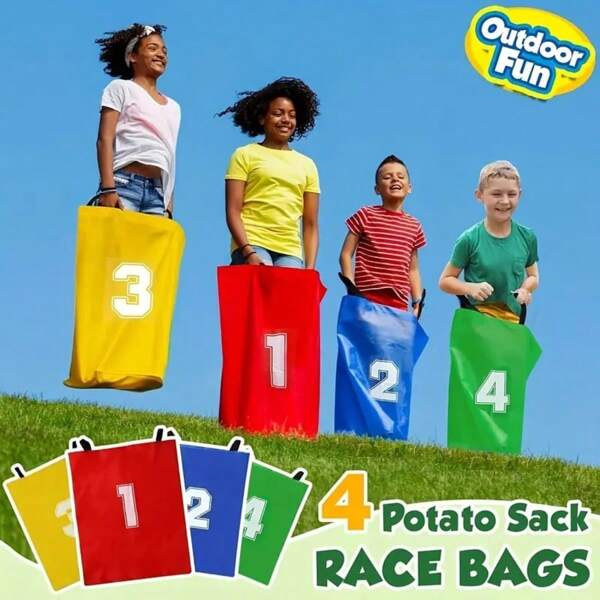 Potato Sack Bags For Family Interactive Games, Outdoor Sports Jumping Bags, Canvas Potato Sack Race Bags, Lawn Games, Colorful Carnival Party Games, Suitable For Travel And Fitness, Great Easter Gift