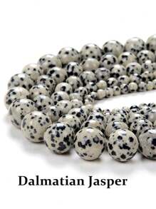 1 Strand Natural Dalmatian Jasper Round Beads Healing Energy Gemstone Loose Beads DIY Jewelry Making For Bracelet Necklace 4mm 6mm 8mm 10mm
