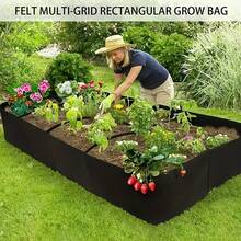 Extra-Large 8-Grid Raised Garden Bed Kit, Contemporary Style, Durable Weather-Resistant Rectangular Planter, Floor Mounted, With Indoor/Outdoor Accessory Components For Vegetables, Flowers - màu đen - Xem 2