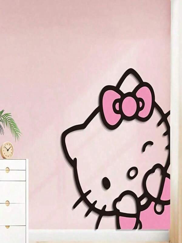Sanrio قطعة واحدة ملصق حائطي ثلاثي الأبعاد لسانريو هالو كيتي - مجموعة ديكور غرفة نوم وغرفة المعيشة بموضوع كرتوني جميل | تصميم إطار شفاف متين | هدية مثالية لعشاق الأنمي