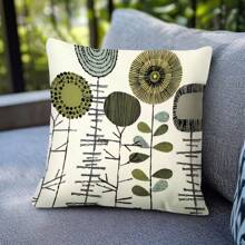 MEMNUN 1 pieza Funda de cojín con diseño de flor abstracta - Funda de almohada decorativa con estampado digital geométrico nórdico simple de colección floral bohemia, 45x45cm sin relleno, funda de almohada para sofá, decoración escolar, regreso a clases, decoración de dormitorio