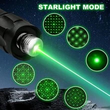 10000m USB Charging Green Laser Torch Green Laser Pointer Long-Distance High Power Rechargeable Handheld With Starry Sky Cap And Adjustable Focus Laser Pen Pet Cat Hand Laser Light Outdoors Camping