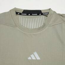 Adidas Áo thun nam thể thao mùa hè mỏng nhẹ, tay ngắn, cổ tròn, ôm dáng, tập luyện fitness IS3738 - Đá cuội màu xám bạc - Xem 2