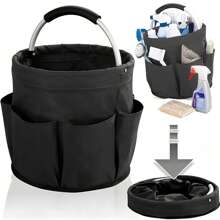 Faltbare 600D Oxford Tuchwerk-Organizer Tasche - Garten Aufbewahrungskorb mit 6 Fächern & großer Mitteltasche, platzsparendes Design mit Tragegriff, perfekt für Haus & Garten Nutzung - Grün/Schwarz, Garten Aufbewahrungslösung | Faltbares Design | Funktionales Design Werkzeugtasche mit 6 Fächern und großem Stauraum - Faltbares platzsparendes Design, multifunktional mit Griff. Geeignet für Gärtnerei