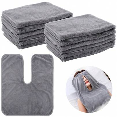1 Pieza Toalla de masaje de cuidado de la piel de salón de belleza Toalla de microfibra personalizada Envoltura facial Spa en casa Cuidado de belleza Toalla de envoltura facial ESTHETICIAN (Gris oscuro) Decoración del hogar y el baño, decoración de otoño, de vuelta a la escuela para salón de belleza y hogar