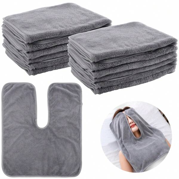 1 pièce Serviette de massage pour les soins de la peau de beauté, serviette en microfibre personnalisée pour envelopper le visage, spa à domicile, soins du visage, serviette d'enveloppement facial pour esthéticiens (gris foncé), décoration de salle de bain à la maison, été, rentrée scolaire pour le salon de beauté et la salle de bain à la maison