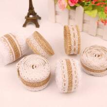 Vintage Lace Ribbon, 2 M/Pc, Lace Decorative Craft Edging, Used For Clothing, Gift Wrapping, DIY Handicrafts, Shoes And Hats Decoration, Wedding Dress Decoration Lace & Coarse Burlap Napkin Rings For Diy Wedding, Christmas, Thanksgiving, Birthday, Party Decorations (Classic Style),Christmas