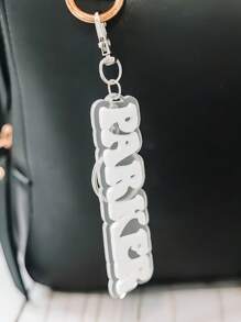 Personalized Retro Name Acrylic Keychain,Acrylic Bag Tag Keychain, Name Tag, Lunch Box Tag, Luggage Tag