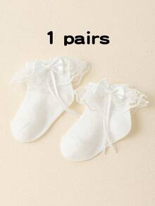 5/10/1 Pair Of Baby Socks. 0-3Y Girls' Short Socks With Lace Ruffle. Comfortable Princess Socks For Newborns. Lace Socks. Soft And Comfortable. Available In Pink, Black, Red, Beige, And White. Suitable For Wearing In Spring, Summer, Autumn, And Winter. Ideal For Princess Parties And Perfect For Daily Wear Or Campus Style - White - View 20