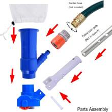 Portable Pool Vacuum Cleaner With Pool Net Separator - Ideal For Above-Ground Pools, Hot Tubs, And Fountains - Removes Leaves And Debris Effortlessly, 2 Categories To Choose From, Pool Maintenance Efficient Pool Cleaning Durable Plastic Handle