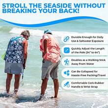 Sand Dipper Full Size Beach Scoop Shovel And Sifter Tool For Beachcombing Adjustable Sea Glass Shell Shark Tooth Sifter For The Beach Can Be Used As A Walking Or Hiking Stick Too Pink 4 Basket - 如圖 - 查看 2