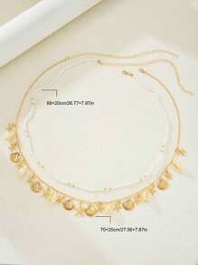 2pcs Set Bohemian Style Starfish & Shell Pearls Women Waist Chain Suitable For Beach Vacation, Holiday Gift