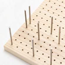 3.94英寸/7.87英寸/11.81英寸木制针织挡板格子钩针挡板垫，适用于披肩、围巾、袜子、毛衣和DIY手工项目钩针配件礼物 - 原木色 - 查看 10