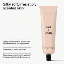 Loción corporal de Sal y Piedra para mujeres y hombres | Hidrata, nutre y suaviza la piel | Restaura la piel seca | De rápida absorción | Libre de crueldad animal y vegana (100 ml) (Sándalo y Vetiver)