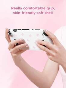 1 Stück rosa Schleifendesign 2. Generation Konsolen Zubehör, Schutzhülle kompatibel mit Switch 2(2025)/Switch NS/Switch OLED, Joy-Con Controller Abdeckung, perfektes Geschenk für Switch Spieler