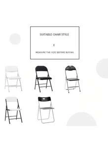 100pcs Chair Cover Polyester Spandex Chair Cover Stretch Cover For Wedding Party Dining Room Folding Chair Cover (Black, White)