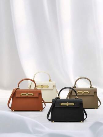 Fashionable Retro Style Portable Simple Versatile Bento Bag, One Shoulder Messenger Bag For Office Ladies, Suitable For Work And Commute, Boxed Handbag