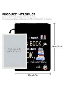 1 Piece Black Zippered Book Cover, Paperback Book Protective Sleeve, Waterproof Book Bag With Front Pocket, Washable Book Sleeve, Multi-Functional Book Storage Bag Suitable For School, Students, Teachers, Book Lovers,Back To School,School Supplies