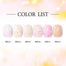 Mtssii 10毫升二合一闪粉橡胶底胶指甲油粉色牛奶金箔亮片底油可卸半永久UV LED自流平美甲油胶美甲用品 - 彩色 - 查看 3