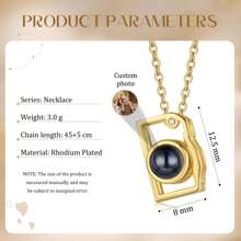 Custom Necklace With Picture Inside Personalized Photo Projection Necklace Camera Pendent Necklace Customized Picture Memorial Jewelry Gifts