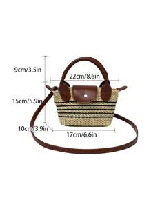 Bolso de mano con forma de silla de montar de paja, bolso de playa de verano, bolso de hombro/cruzado artístico de nicho, bolsita casual para el teléfono