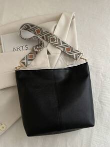 Bolso de mano, bolso de hombro, bolso de tela, bolso cubo de alta calidad para mujeres, nueva moda de verano 2026 - Negro - Ver 5