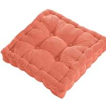 Meditation Floor Square Pillow For Seating On Floor Solid Tufted Thick Pad Cushion For Yoga Balcony Chair Seat Cushions - Orange - 查看 2