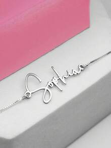 Ladies' Name Ankle Ankle With Name Personalized Ankle Bracelet Ladies' Silver And Gold Ankle Adjustable Ankle Size Suitable For Beach Parties Customizable Name Simple Daily Style, Products Include Gift Boxes, Valentine's Day Gifts, Birthday Gifts, Mother's Day Gifts, Daily Gifts - A - View 7