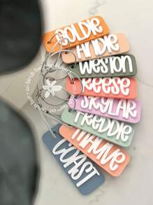 Acrylic Bag Tag Keychain 3D Backpack Tags Kids Tags Keychain Acrylic Name Tag Lunch Box Tag Luggage Tag Diaper Bag Tag Kids Backpack Tag