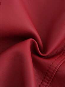 Nouvelle veste pour femmes pour le printemps et l'automne, veste de moto courte et ajustée fine, manteau de motard pour dames 6638 - Rouge - Voir 9