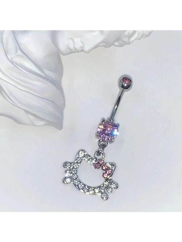 New Style No Piercing Fake Navel Ring, 316 Stainless Steel Multi-Style Pendant With Rhinestone Navel Clip-On Earrings