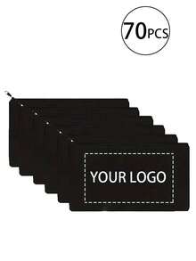 Customizable White Canvas Pouch Set, Durable Zipper Bag Made Of Canvas, Hand Wash Or Professional Dry Clean, Perfect For Makeup, Pens, Travel - Multicolor - View 48