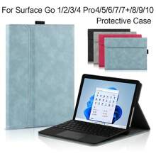 For Microsoft Surface Pro 10 9 8 7 6 5 4 2-In-1 Laptop 12.3-13 Inch Go 4 3 2 1 10.5 '' Tablet Protective Case Leather Cover Can Wrap Around Keyboard Blue Grey Rose Red