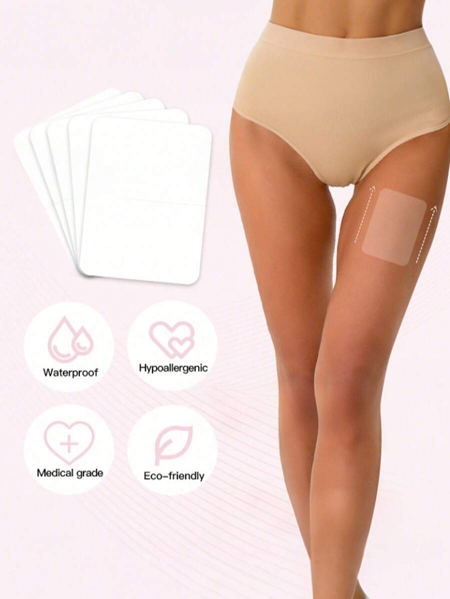 20/10/5/2件大腿防擦伤护具，透明隐形防擦伤大腿带，透明防水贴，防水透气，男女适用，腰带，贴纸 - 彩色 - 查看 1