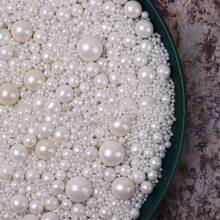 100g/85g 蛋糕DIY装饰混合尺寸彩色珠子冰淇淋珍珠豆仅供装饰，不可食用 - 彩色 - 查看 14