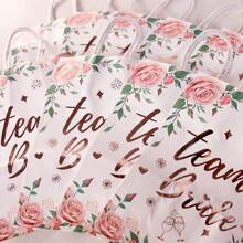 5 piezas Bolsas de papel con estampado de letra floral con papel de aluminio como regalo de boda