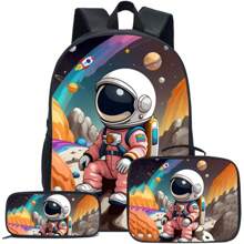 Cute Astronaut Pattern Pen Case, Meal Bag Combination Set, Suitable For All Occasions, Comfortable Adjustable Shoulder Strap, Multi-Functional, Perfect For Play, Perfect Gift, Back-To-School Season