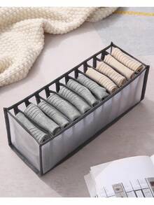 11格袜子抽屉整理器，耐用尼龙衣物收纳袋，带小隔层，适合日常衣柜整理，6格可扩展折叠女士内衣收纳盒 - 彩色 - 查看 10