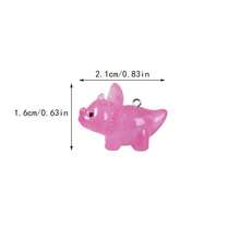 10pcs Glow-In-The-Dark Dinosaur Resin Crafting Accessories, DIY Necklace Earring Keychain Animal Pendant - Multicolor - View 7