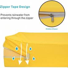 Local Delivery- Outdoor Cushion Slipcovers Waterproof 4 Pack Patio Chair Seat Cushion Covers With Zipper And Tie, 22 X 20 X 4 Inch, Replacement Cover Only - Yellow - View 3