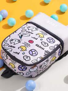 Mochila infantil à prova d'água com desenho animado, bolsa de natação com compartimento para molhado e seco, adequada para natação, surfe, parque aquático, piscina, praia ao ar livre