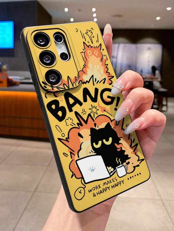 Cat 1pc Original Cartoon Series Phone Case For Galaxy/S20/FE A06 5G/ 15 Ultra, Personalized Perforated Protective Cover, Gift For Him/Her